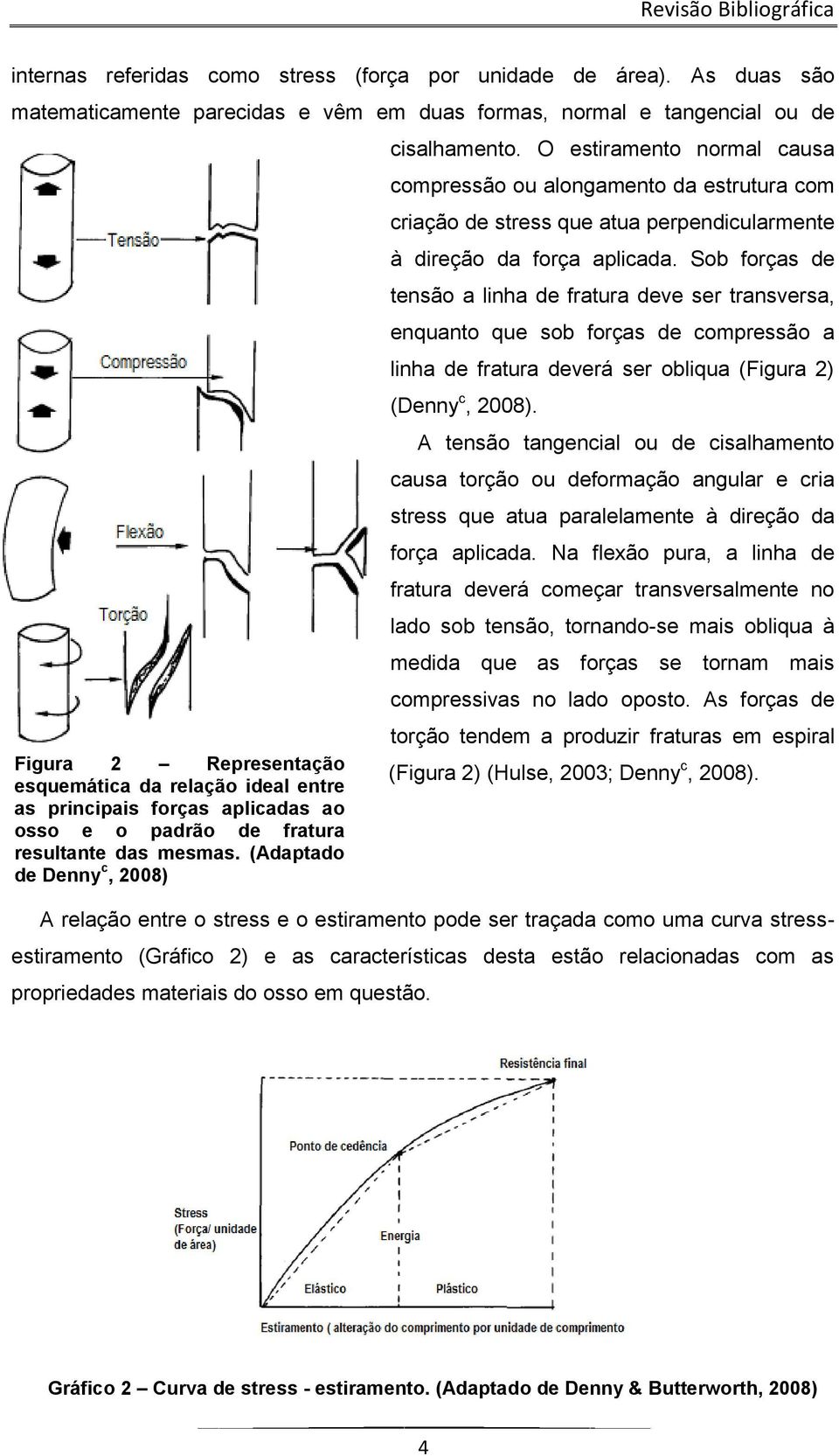 fratura resultante das mesmas. (Adaptado de Denny c, 2008) cisalhamento.