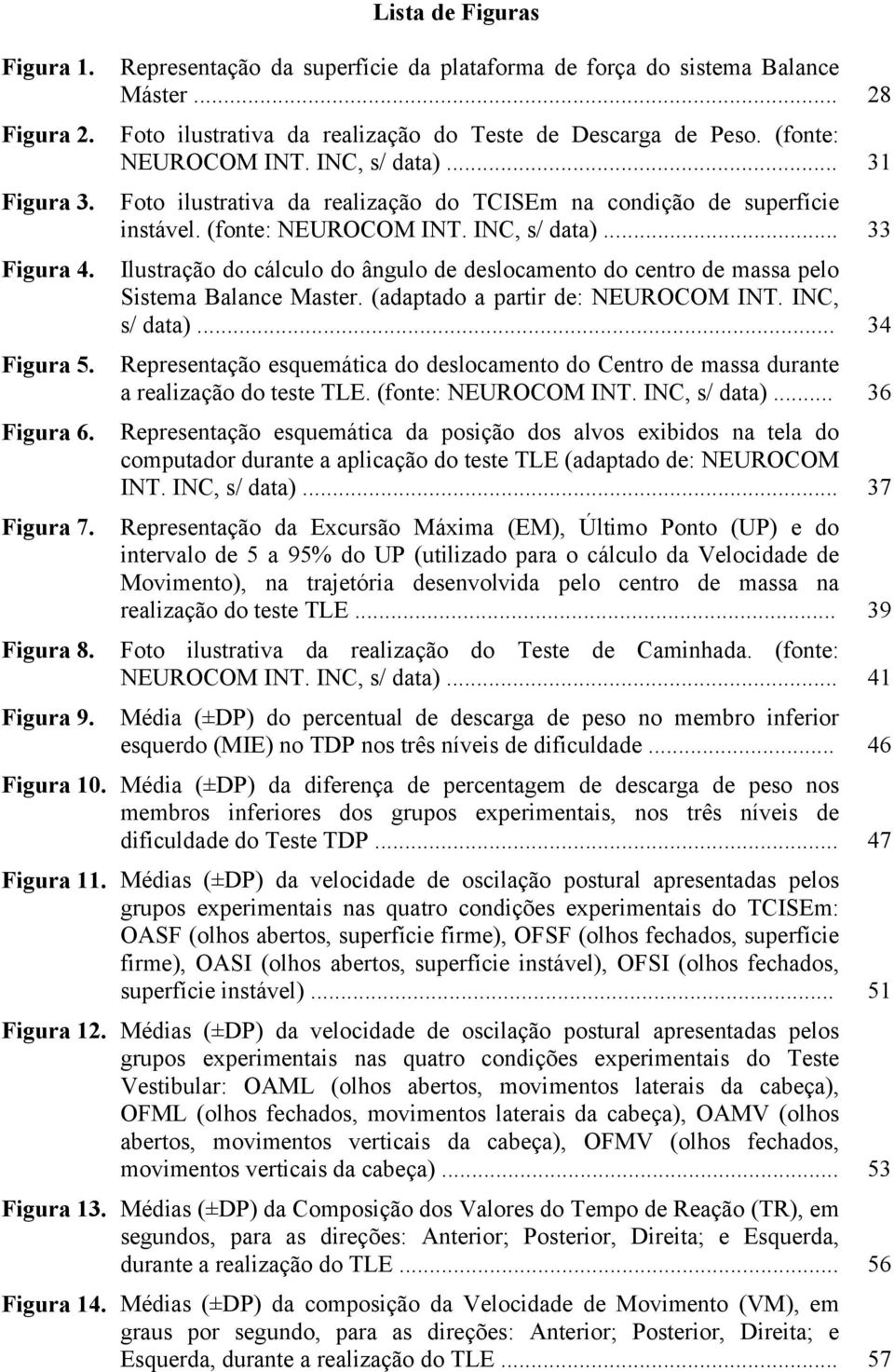 (fonte: NEUROCOM INT. INC, s/ data)... 33 Ilustração do cálculo do ângulo de deslocamento do centro de massa pelo Sistema Balance Master. (adaptado a partir de: NEUROCOM INT. INC, s/ data)... 34 Representação esquemática do deslocamento do Centro de massa durante a realização do teste TLE.