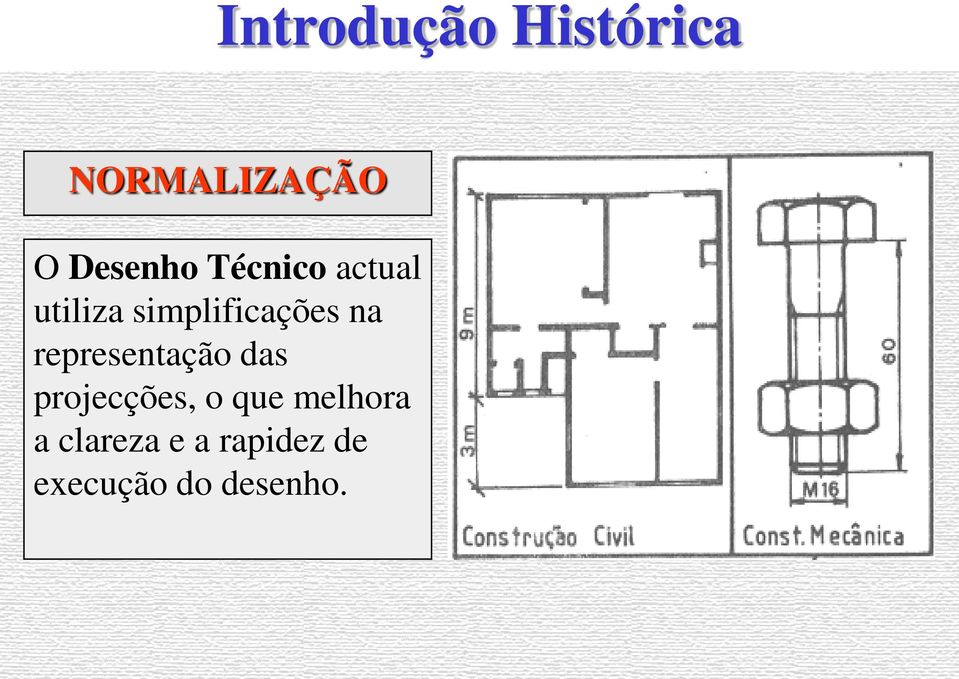 representação das projecções, o que melhora