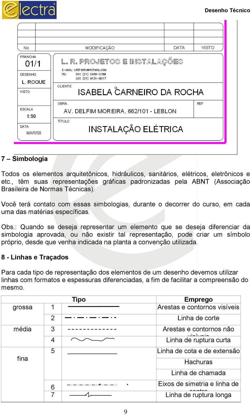 Você terá contato com essas simbologias, durante o decorrer do curso, em cada uma das matérias específicas. Obs.