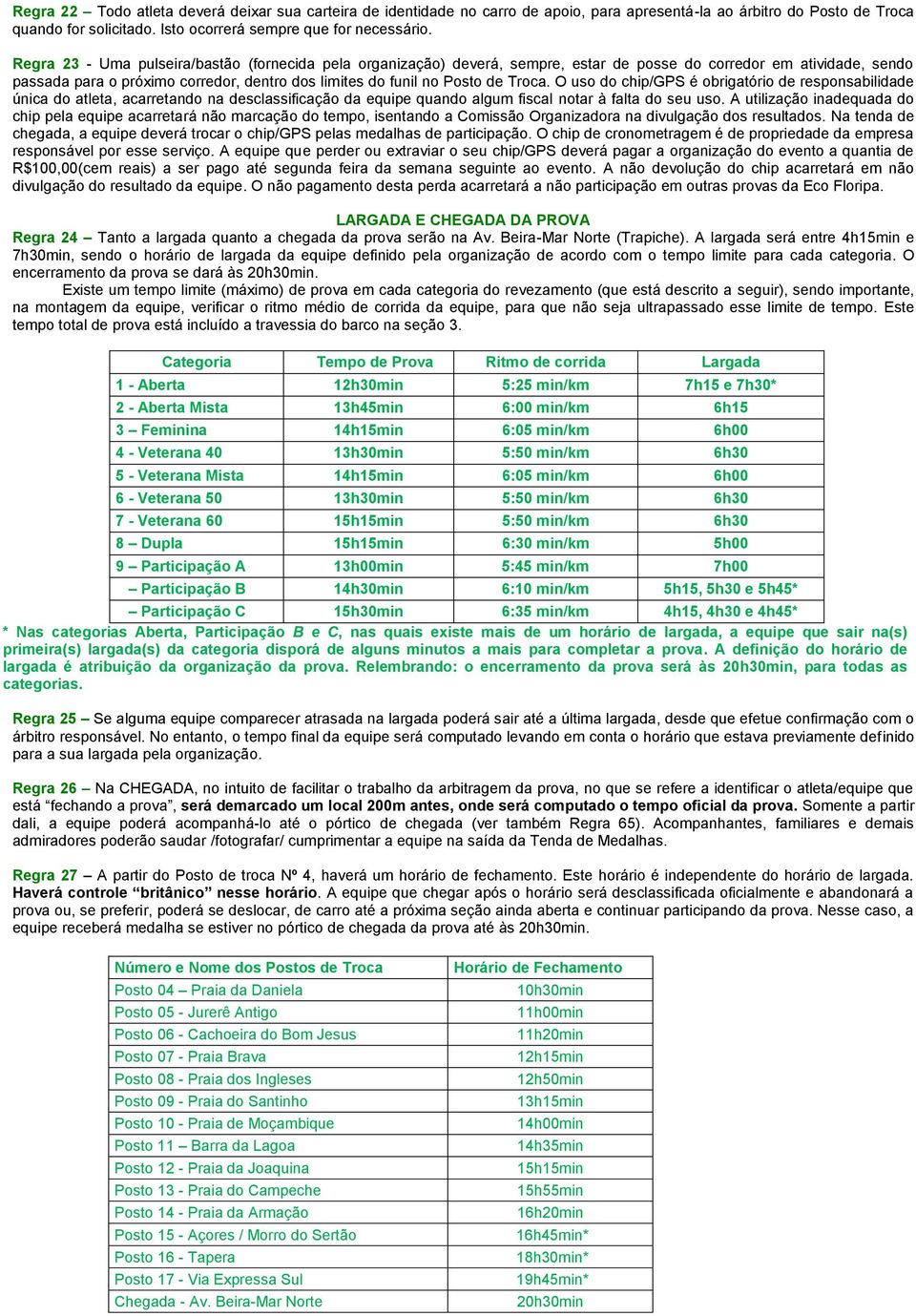 Troca. O uso do chip/gps é obrigatório de responsabilidade única do atleta, acarretando na desclassificação da equipe quando algum fiscal notar à falta do seu uso.