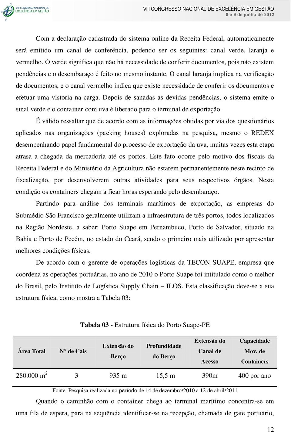 O canal laranja implica na verificação de documentos, e o canal vermelho indica que existe necessidade de conferir os documentos e efetuar uma vistoria na carga.