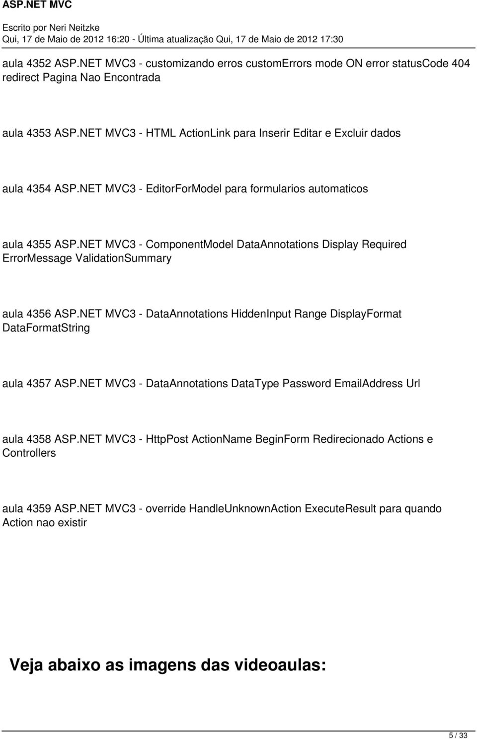 NET MVC3 - ComponentModel DataAnnotations Display Required ErrorMessage ValidationSummary aula 4356 ASP.