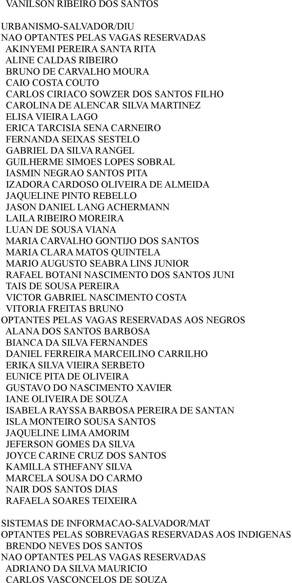 ALMEIDA JAQUELINE PINTO REBELLO JASON DANIEL LANG ACHERMANN LAILA RIBEIRO MOREIRA LUAN DE SOUSA VIANA MARIA CARVALHO GONTIJO DOS SANTOS MARIA CLARA MATOS QUINTELA MARIO AUGUSTO SEABRA LINS JUNIOR