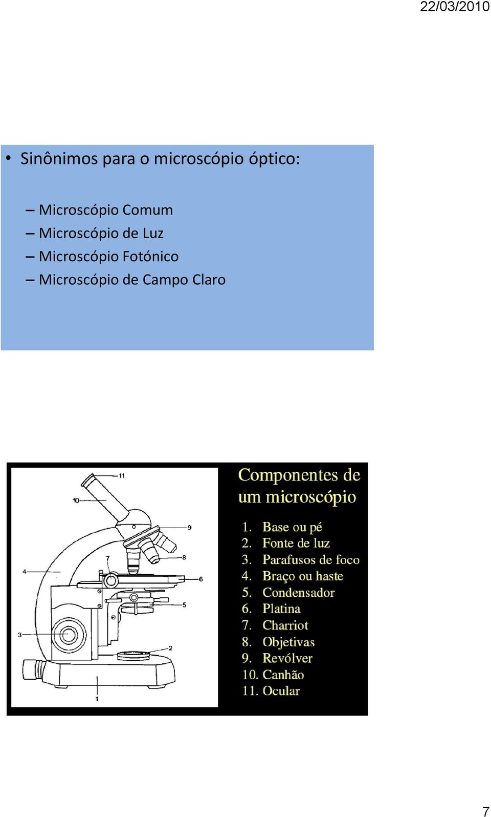 Microscópio de Luz Microscópio