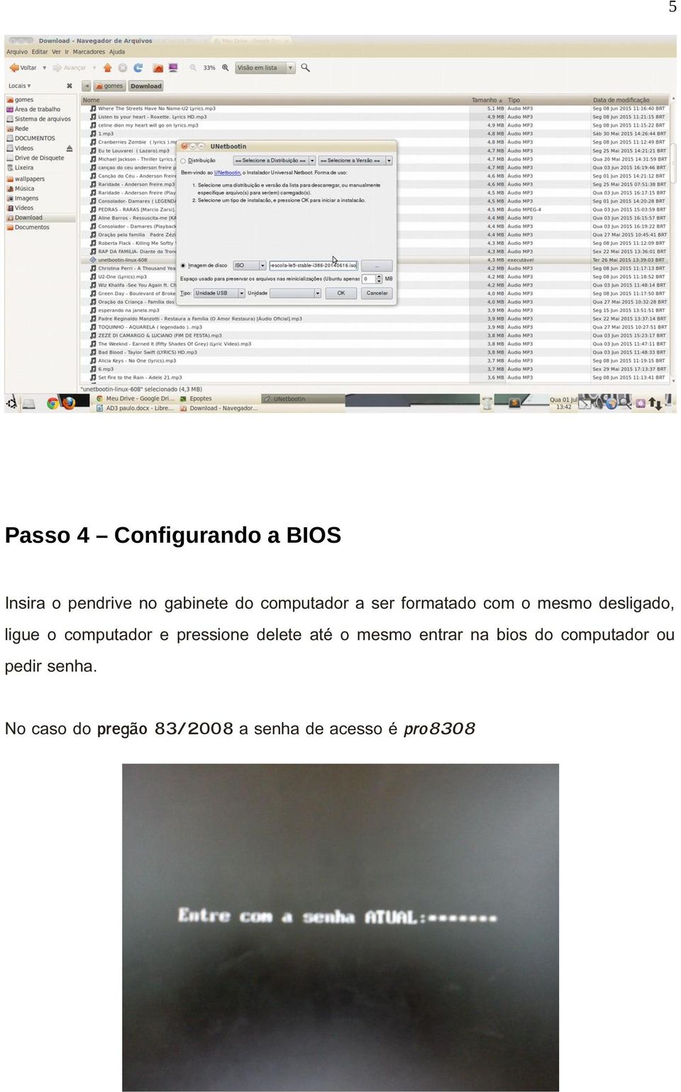 computador e pressione delete até o mesmo entrar na bios do