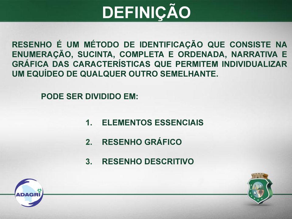 PERMITEM INDIVIDUALIZAR UM EQUÍDEO DE QUALQUER OUTRO SEMELHANTE.