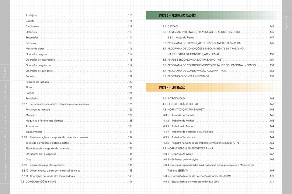 2 COMISSÃO INTERNA DE PREVENÇÃO DE ACIDENTES CIPA.................... 145 páginas 8 e 9 Encanador...............................................................114 Gesseiro................................................................115 Mestre de obras.