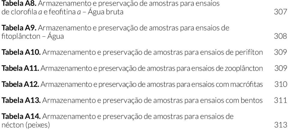 A9. Armazenamento e preservação de amostras para ensaios de