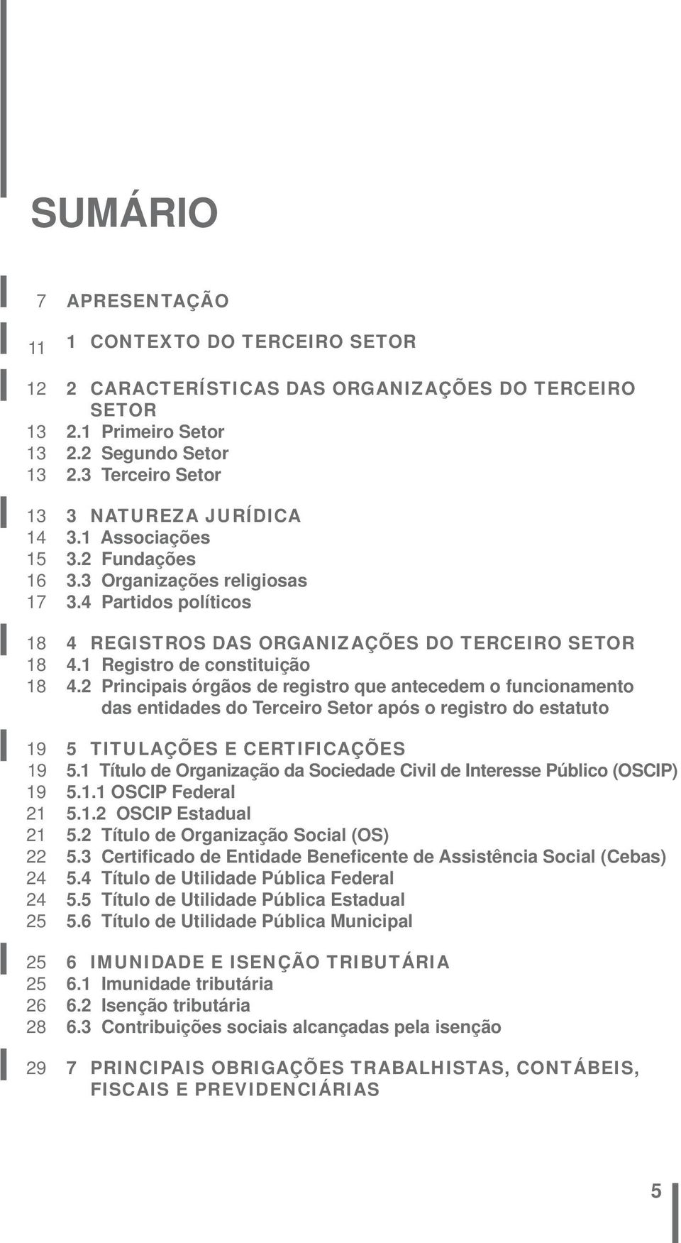 1 Registro de constituição 18 4.2 Principais órgãos de registro que antecedem o funcionamento das entidades do Terceiro Setor após o registro do estatuto 19 5 TITULAÇÕES E CERTIFICAÇÕES 19 5.