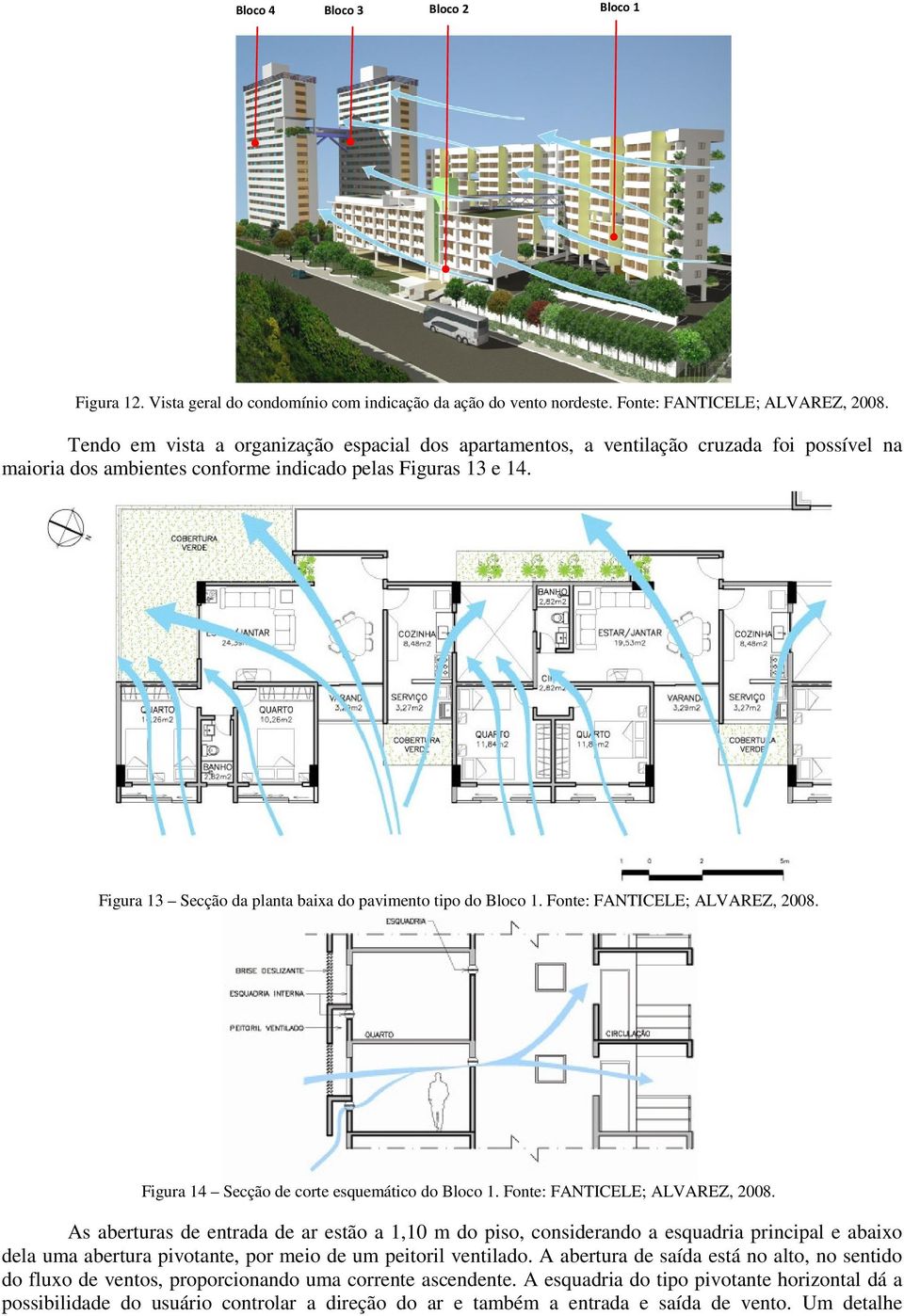 Figura 13 Secção da planta baixa do pavimento tipo do Bloco 1. Fonte: FANTICELE; ALVAREZ, 2008.