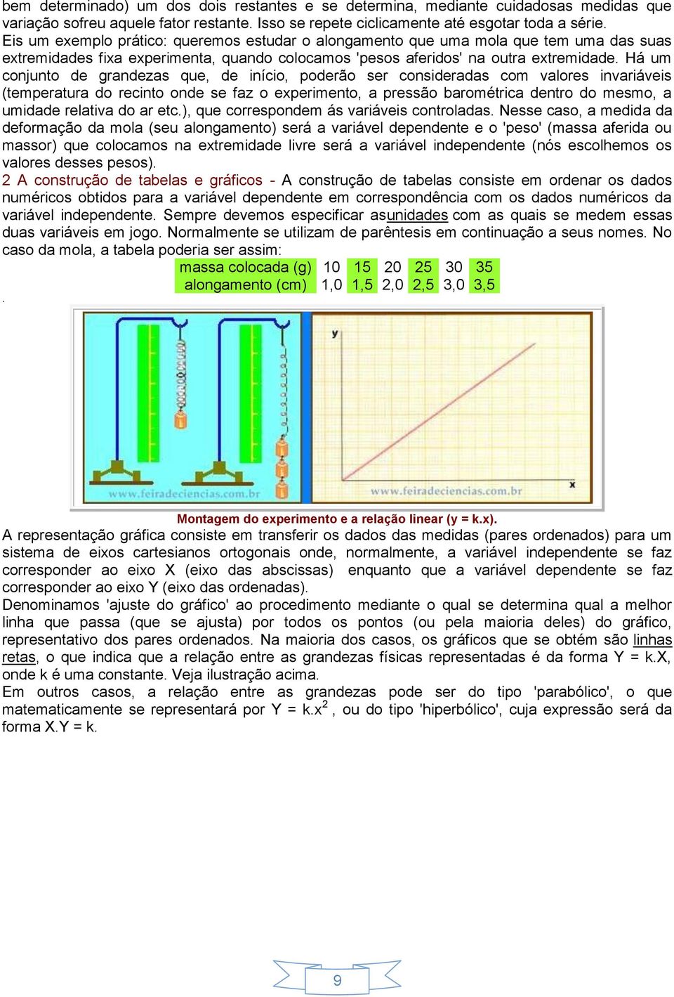 Há um conjunto de grandezas que, de início, poderão ser consideradas com valores invariáveis (temperatura do recinto onde se faz o experimento, a pressão barométrica dentro do mesmo, a umidade