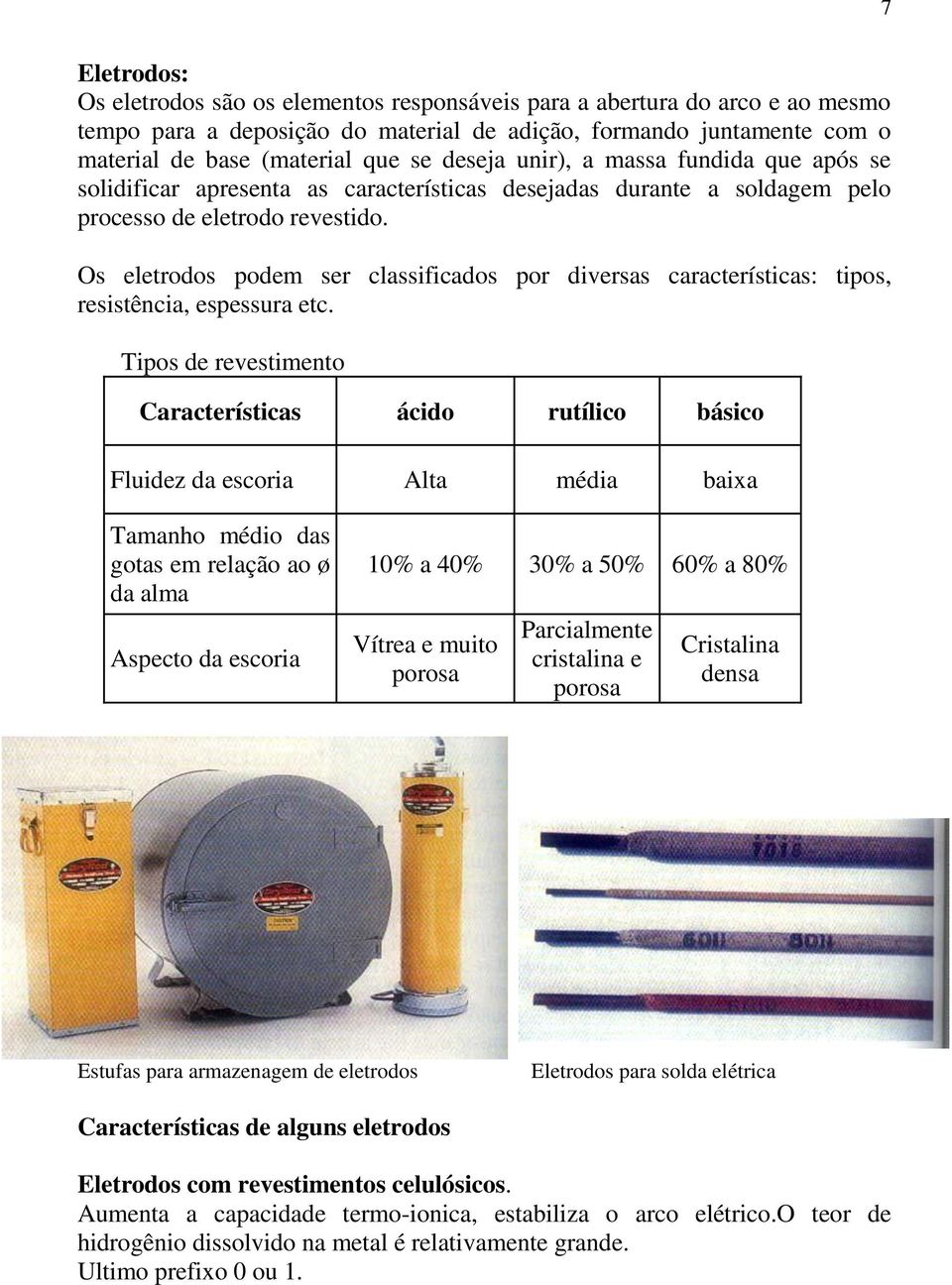 Os eletrodos podem ser classificados por diversas características: tipos, resistência, espessura etc.