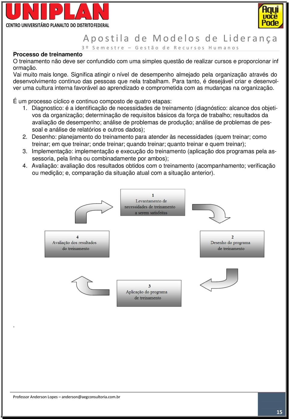 Para tanto, é desejável criar e desenvolver uma cultura interna favorável ao aprendizado e comprometida com as mudanças na organização. É um processo cíclico e continuo composto de quatro etapas: 1.