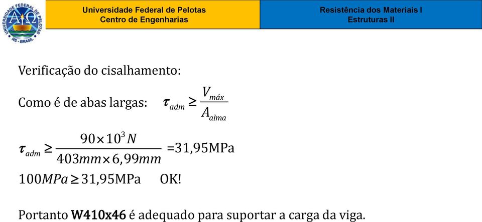 suportar a carga da viga.