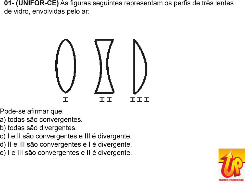 b) todas são divergentes. c) I e II são convergentes e III é divergente.