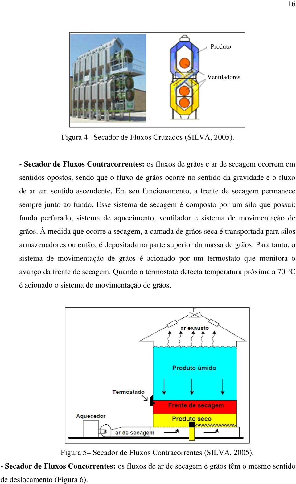 Em seu funcionamento, a frente de secagem permanece sempre junto ao fundo.