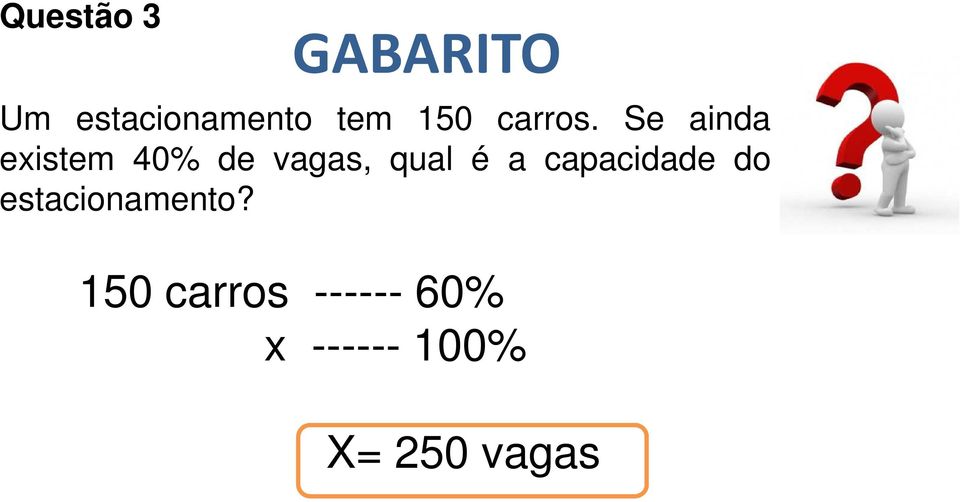 Se ainda existem 40% de vagas, qual é a