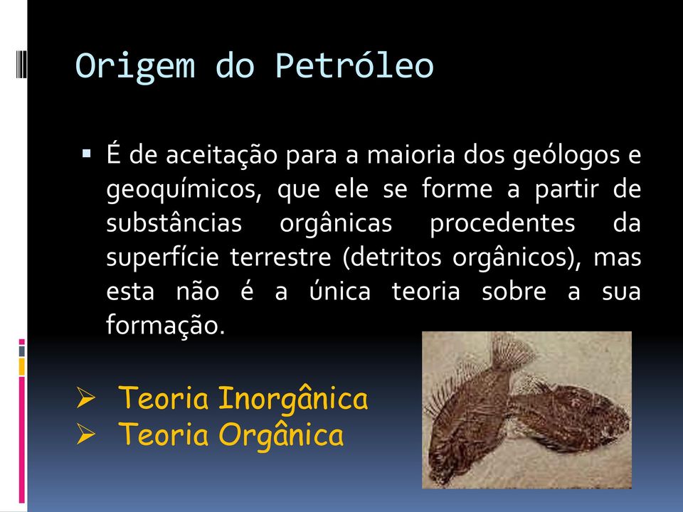 procedentes da superfície terrestre (detritos orgânicos), mas esta