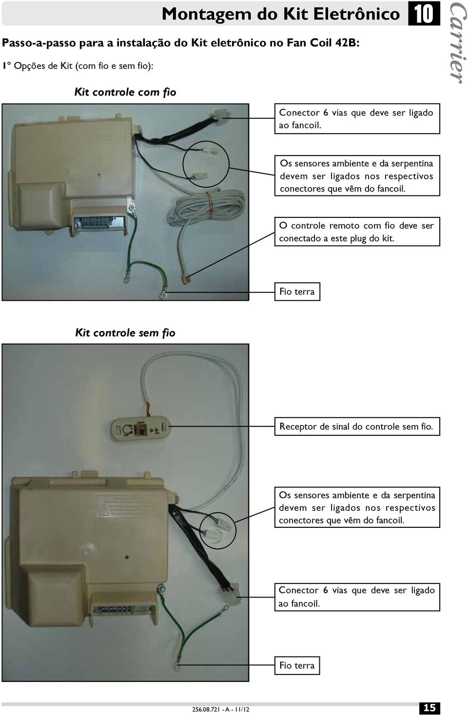 O controle remoto com fio deve ser conectado a este plug do kit. Fio terra Kit controle sem fio Receptor de sinal do controle sem fio.