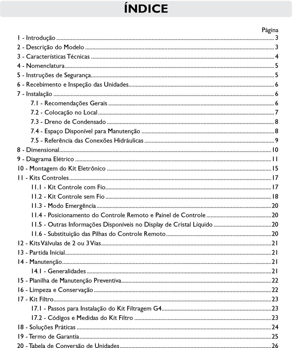 ..9 8 - Dimensional...10 9 - Diagrama Elétrico...11 10 - Montagem do Kit Eletrônico...15 11 - Kits Controles...17 11.1 - Kit Controle com Fio...17 11.2 - Kit Controle sem Fio...18 11.