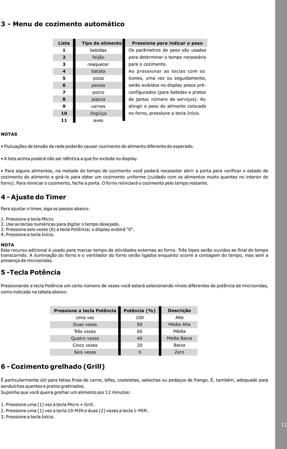 Ao pressionar as teclas com os ícones, uma vez ou seguidamente, serão exibidos no display pesos préconfigurados (para bebidas e pratos de jantar, número de serviços).