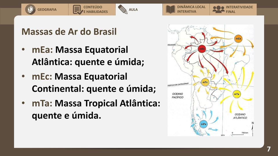 Massa Equatorial Continental: quente e
