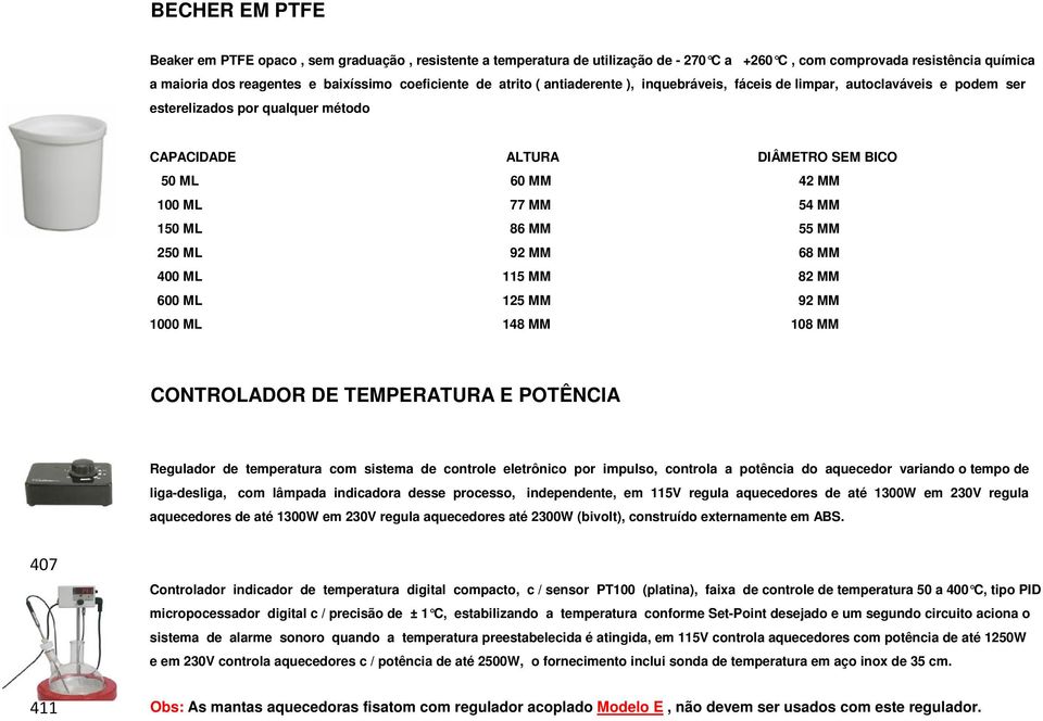 MM 55 MM 250 ML 92 MM 68 MM 400 ML 115 MM 82 MM 600 ML 125 MM 92 MM 1000 ML 148 MM 108 MM CONTROLADOR DE TEMPERATURA E POTÊNCIA Regulador de temperatura com sistema de controle eletrônico por