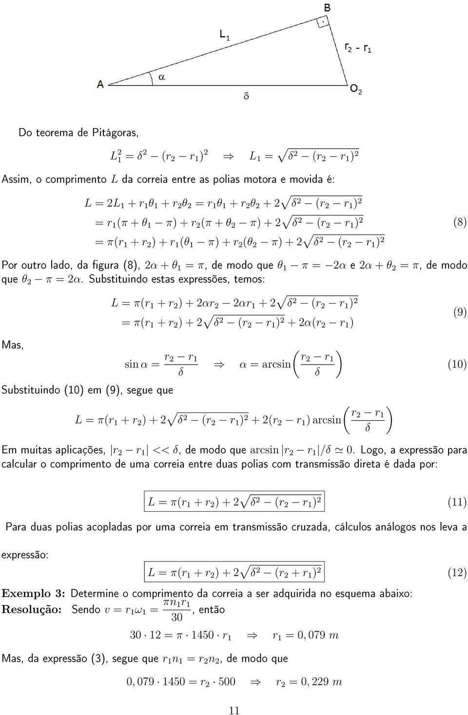 = 2α e 2α + θ 2 = π, de modo que θ 2 π = 2α.