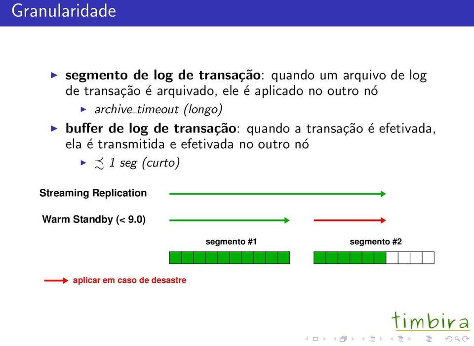 transação: quando a transação é efetivada, ela é transmitida e efetivada no outro nó 1