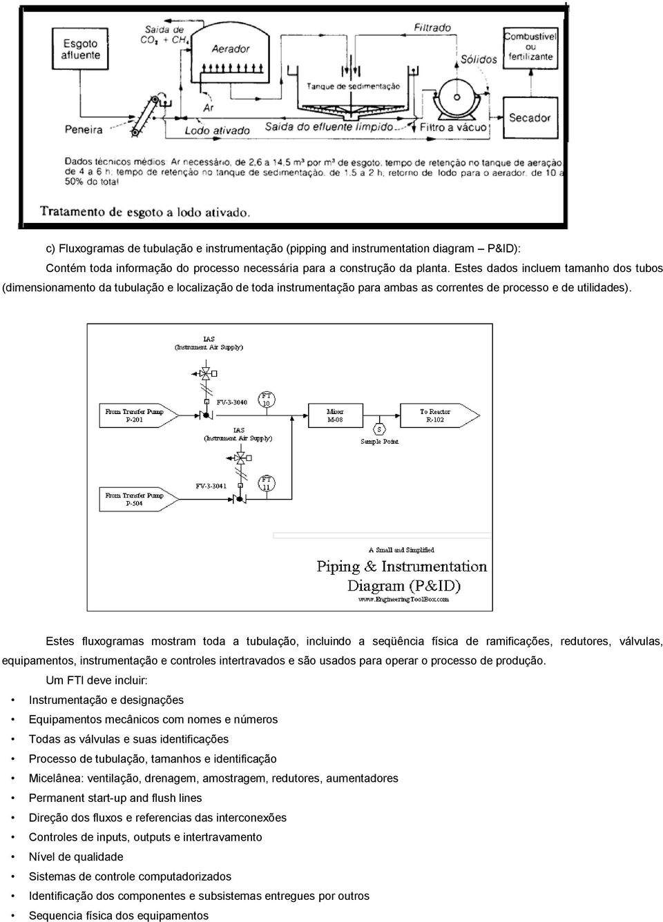 Estes fluxogramas mostram toda a tubulação, incluindo a seqüência física de ramificações, redutores, válvulas, equipamentos, instrumentação e controles intertravados e são usados para operar o