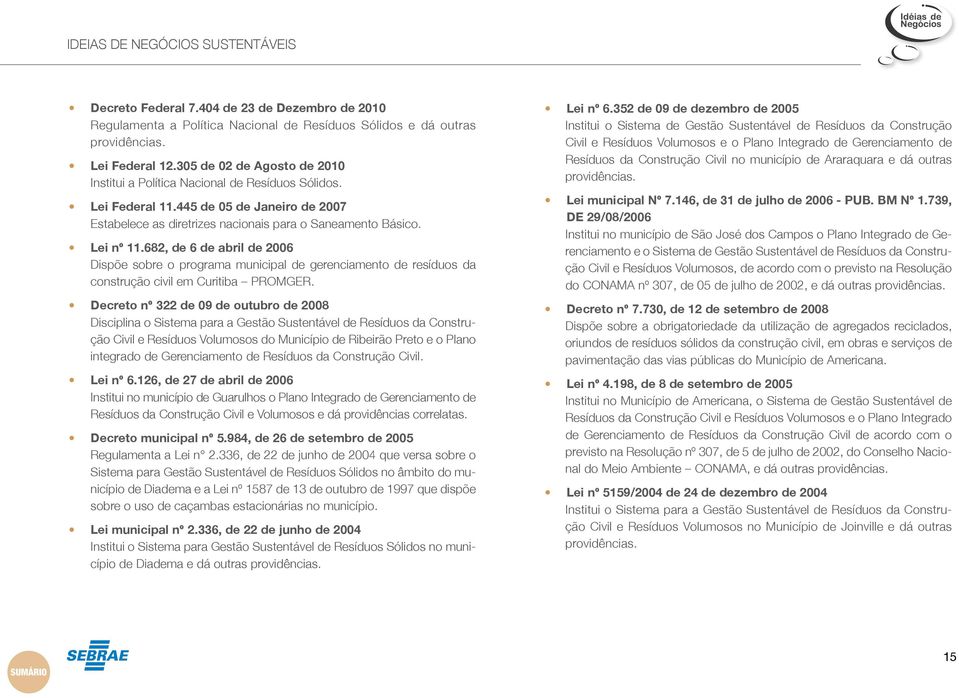 682, de 6 de abril de 2006 Dispõe sobre o programa municipal de gerenciamento de resíduos da construção civil em Curitiba PROMGER.