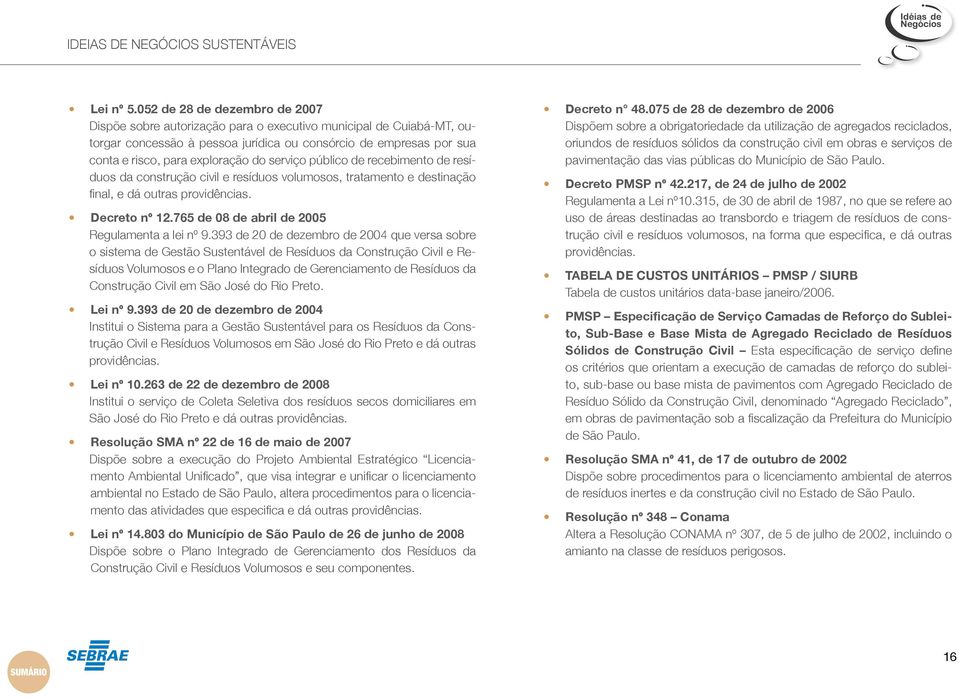 serviço público de recebimento de resíduos da construção civil e resíduos volumosos, tratamento e destinação final, e dá outras providências. Decreto nº 12.