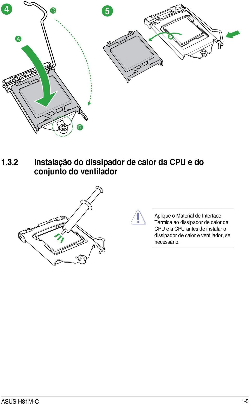 ventilador Aplique o Material de Interface Térmica ao