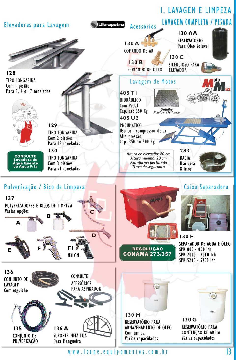 HIDRÁULICO Com Pedal Cap. até 350 Kg 405 U2 PNEUMÁTICO Uso com compressor de ar Alta pressão Cap. 350 ou 500 Kg 1.