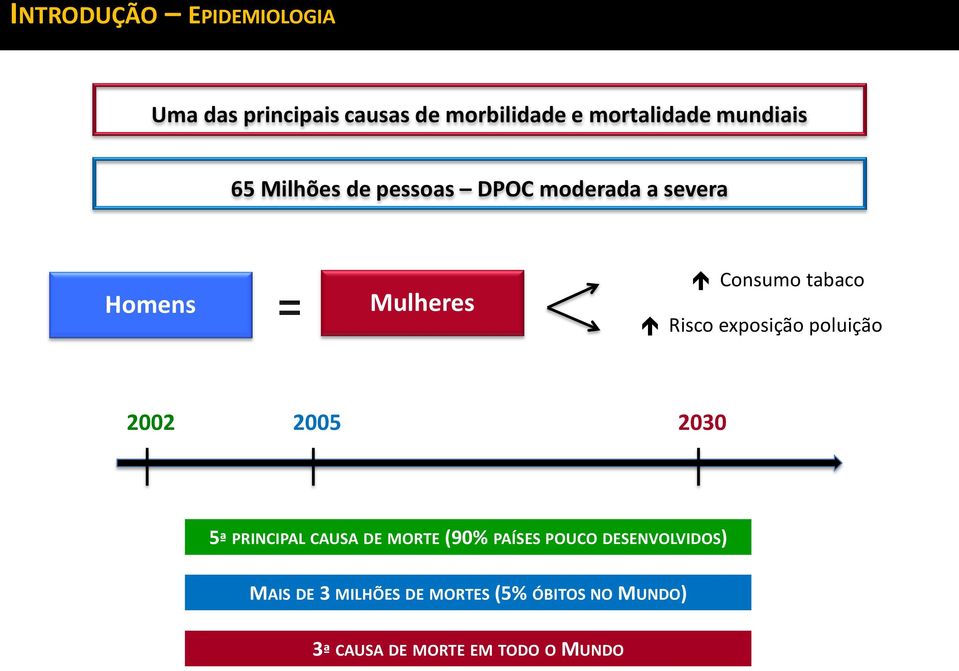 Risco exposição poluição 2002 2005 2030 5ª PRINCIPAL CAUSA DE MORTE (90% PAÍSES POUCO