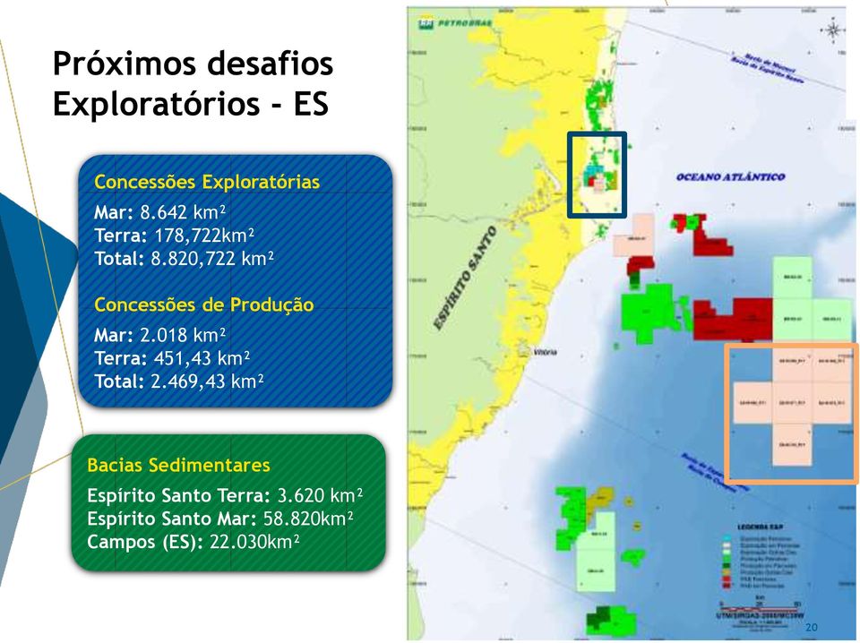 820,722 km² Concessões de Produção Mar: 2.