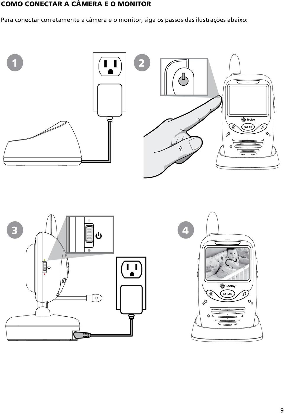 monitor, siga os passos das ilustrações