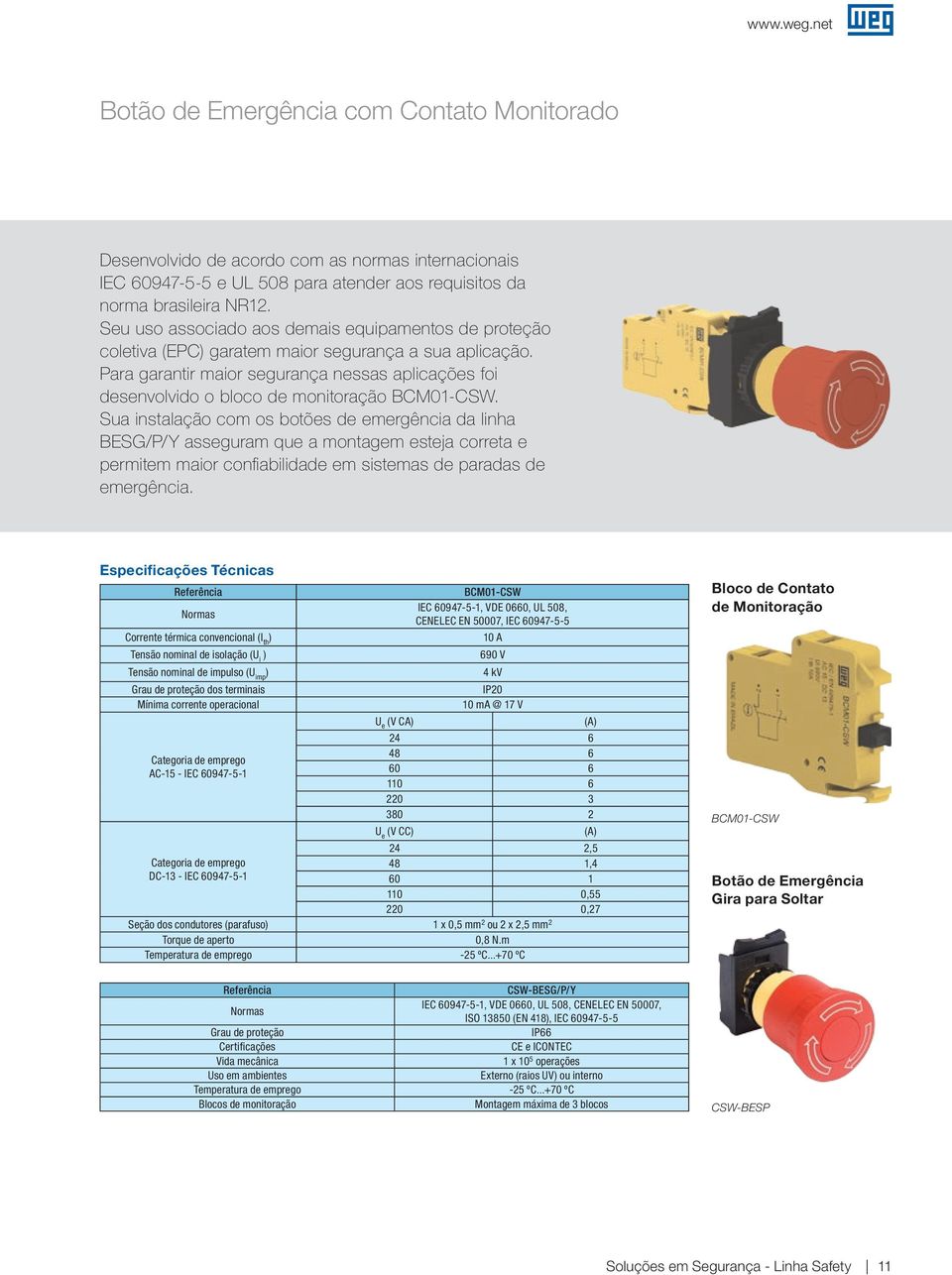 Para arantir maior seurança nessas aplicações foi desenvolvido o bloco de monitoração BCM01-CSW.