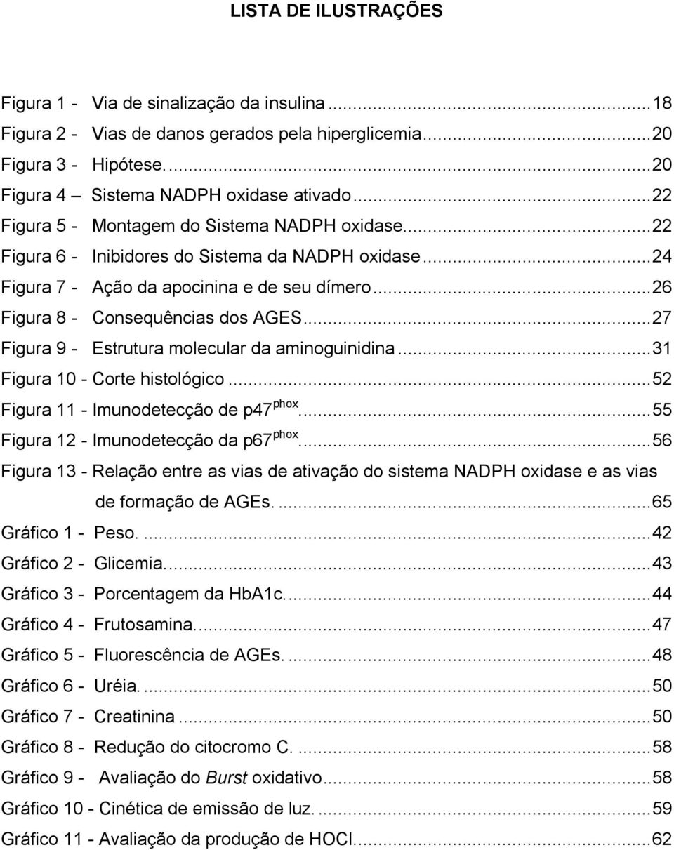 .. 27 Figura 9 - Estrutura molecular da aminoguinidina... 31 Figura 10 - Corte histológico... 52 Figura 11 - Imunodetecção de p47 phox... 55 Figura 12 - Imunodetecção da p67 phox.