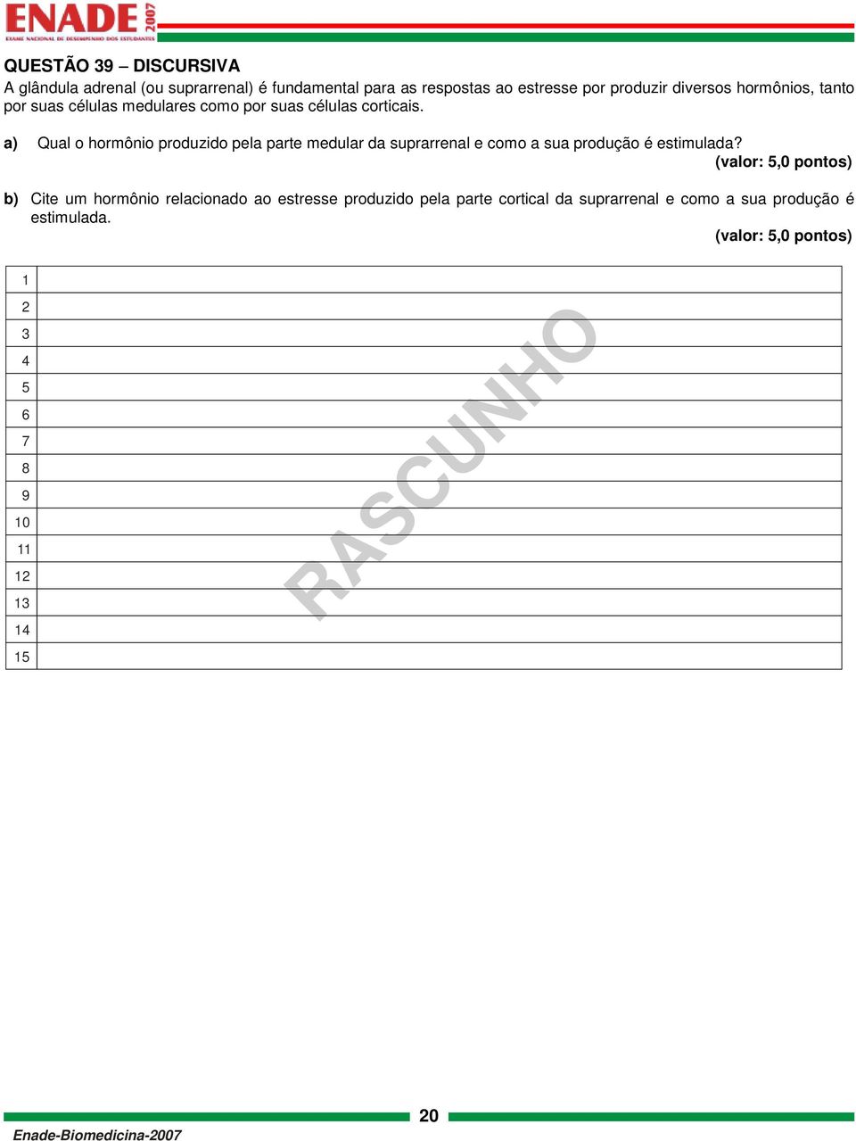 a) Qual o hormônio produzido pela parte medular da suprarrenal e como a sua produção é estimulada?