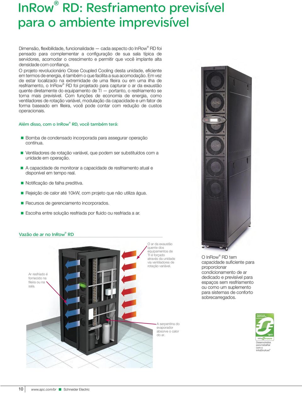 O projeto revolucionário Close Coupled Cooling desta unidade, eficiente em termos de energia, é também o que facilita a sua acomodação.