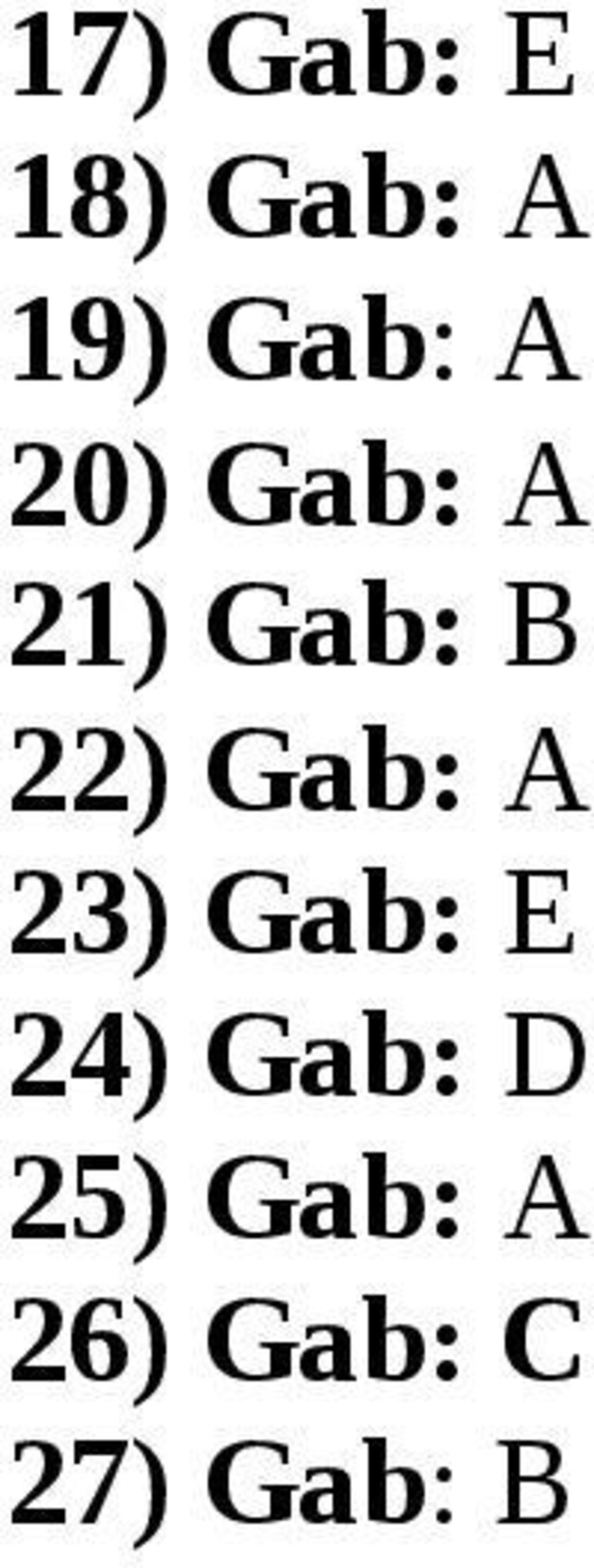 ) Gab: A ) Gab: E 4) Gab: