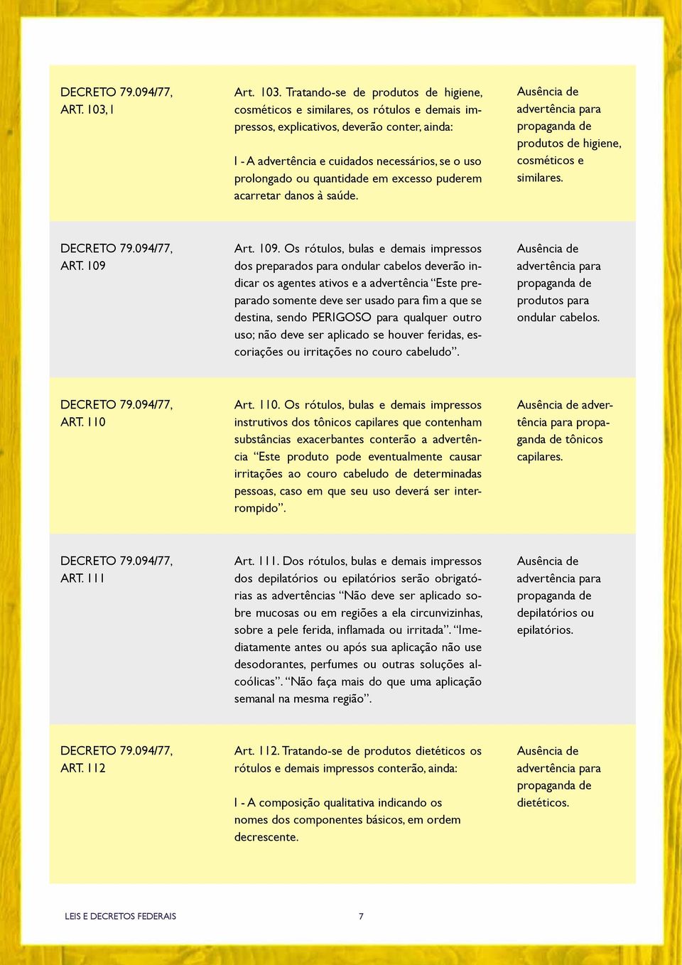 Tratando-se de produtos de higiene, cosméticos e similares, os rótulos e demais impressos, explicativos, deverão conter, ainda: I - A advertência e cuidados necessários, se o uso prolongado ou