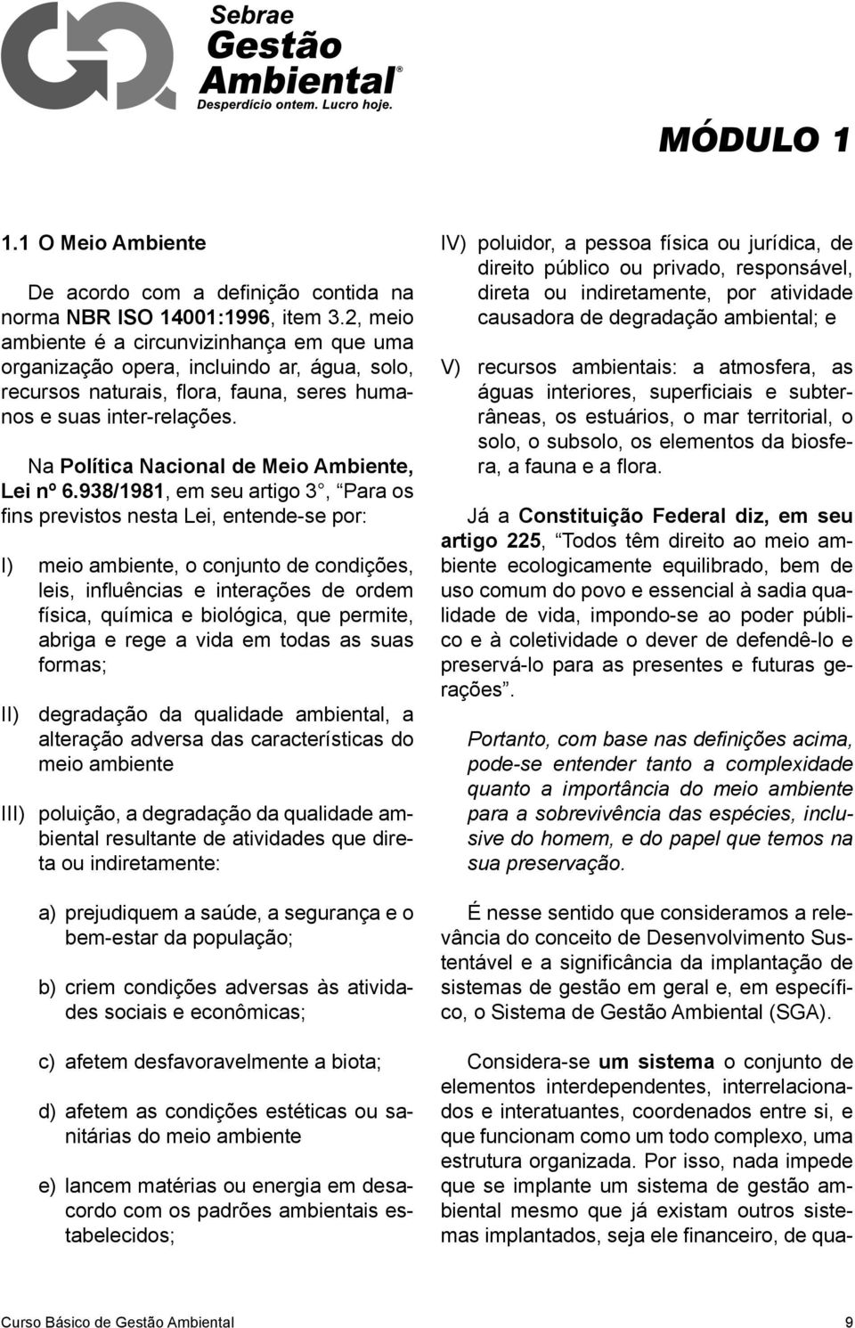 Na Política Nacional de Meio Ambiente, Lei nº 6.