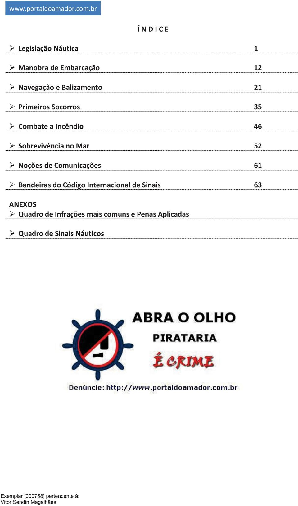 Mar 52 Noções de Comunicações 61 Bandeiras do Código Internacional de Sinais