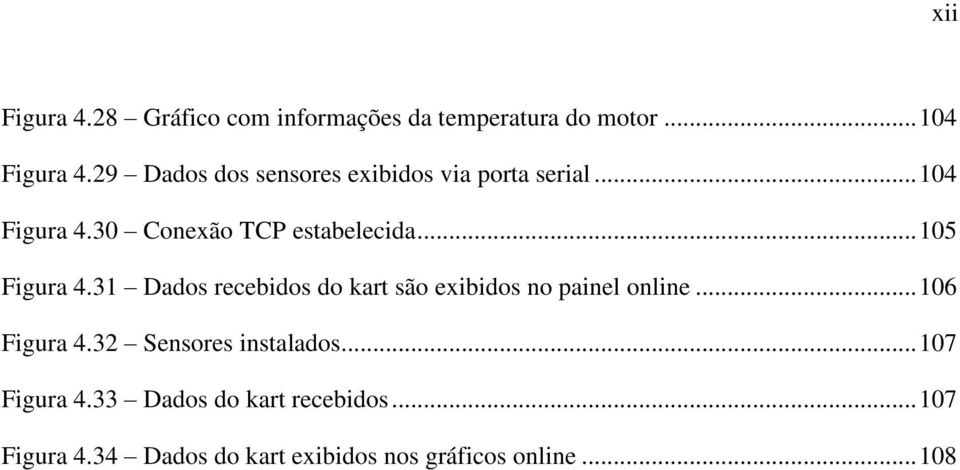 .. 105 Figura 4.31 Dados recebidos do kart são exibidos no painel online... 106 Figura 4.