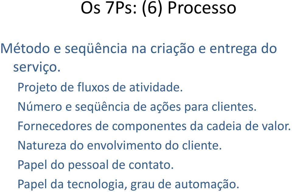 Fornecedores de componentes da cadeia de valor.