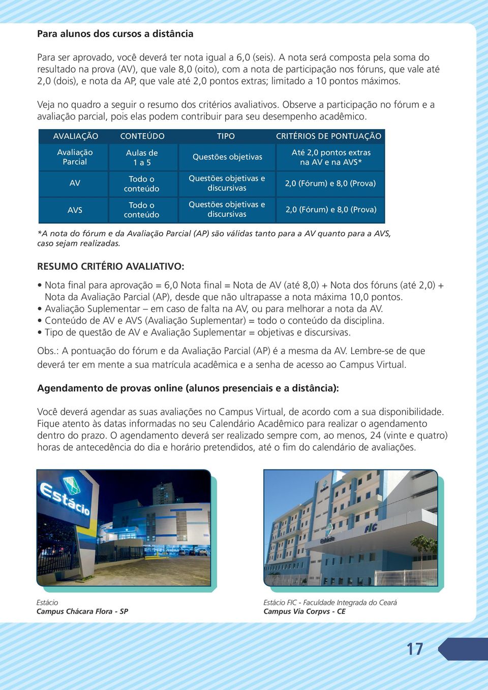 a 10 pontos máximos. Veja no quadro a seguir o resumo dos critérios avaliativos. Observe a participação no fórum e a avaliação parcial, pois elas podem contribuir para seu desempenho acadêmico.