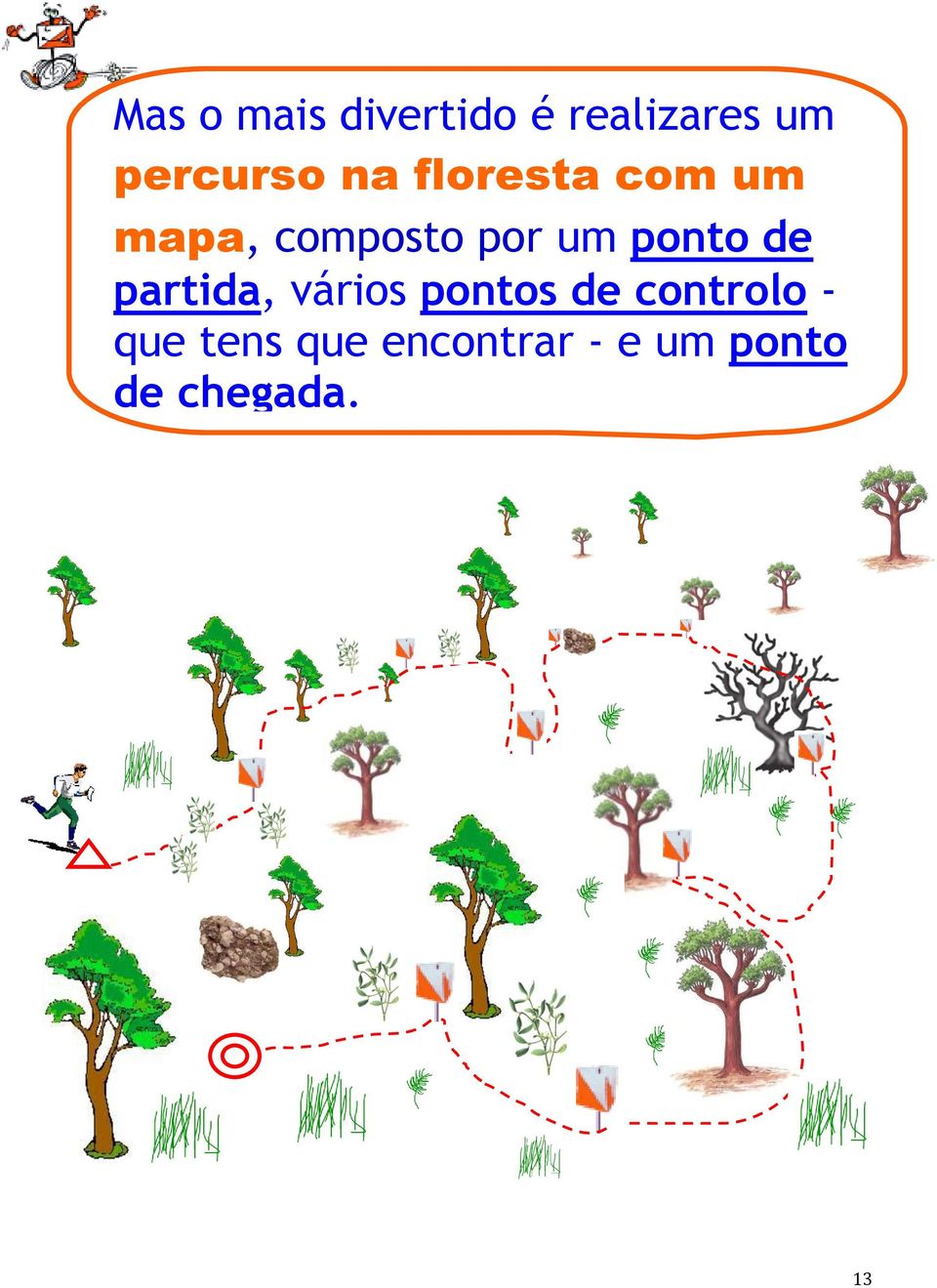 controlo - que tens que encontrar - e um ponto de chegada.